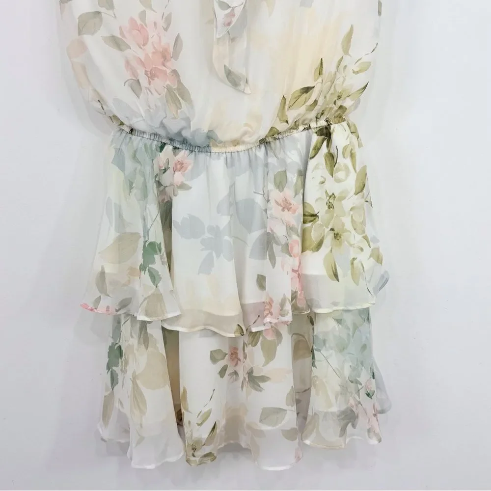 Yumi Kim KISS ME Dress in Honeymoon Ivory Floral Tiered Ruffle Skirt Dress - Picture 10 of 16